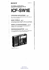 Sony ICF-SW1E Operating Instructions Manual