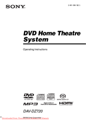 Sony DAV-DZ720 Operating Instructions Manual