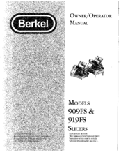 Berkel 919FS Owner's/Operator's Manual