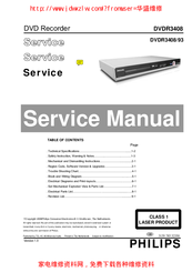 Philips DVDR3408 Service Manual
