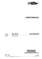 Radiant SF 16 E User Manual