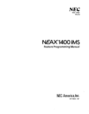NEC NEAX 1400 IMS User Manual