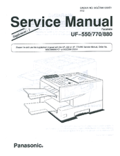 Panasonic Panafax UF-880 Service Manual
