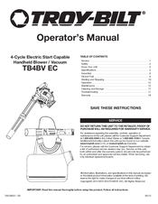 Troy-Bilt TB4BV EC Operator's Manual