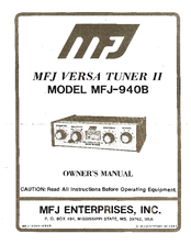Mfj MFJ-940B Owner's Manual