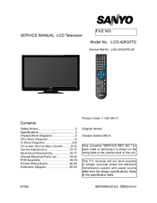 Sanyo LCD-42K30TD Service Manual