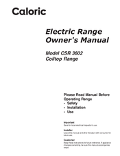 Caloric CSR 3602 Owner's Manual
