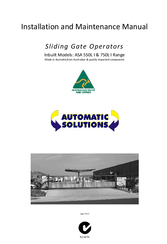 Automatic Solutions 750L I Range Installation And Maintenance Manual