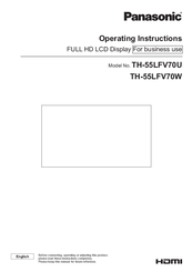 Panasonic TH-55LFV70U Operation Instruction Manual