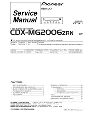 Pioneer CDX-MG2006 Service Manual