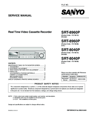 Sanyo SRT-8960P Service Manual