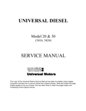 Universal Motors Universal diesel 5416 Service Manual