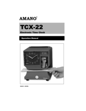 Amano TCX-22 Operation Manual