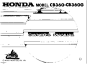 Honda CB360 Owner's Manual