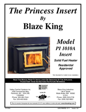 Blaze King PI 1010A User Manual