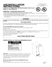 Viking Range VUWC Use & Installation Instructions Manual