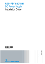 Rohde & Schwarz R&S FSV-B31 Installation Manual