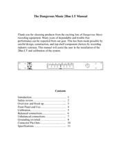 Dangerous Music 2Bus LT User Manual