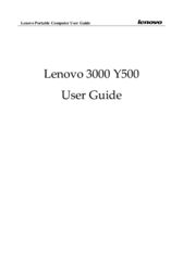 Lenovo 3000 Y500 User Manual