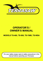 terrasaw TS-500 Operator Owner's Manual