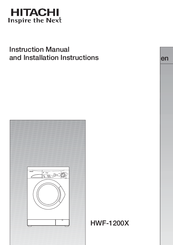 Hitachi HWF-1200X Instruction Manual And Installation Instructions