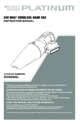 Black & Decker PLATINUM DH2000SL Instruction Manual