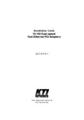 KTI Networks KF230TX/3 Installation Manual