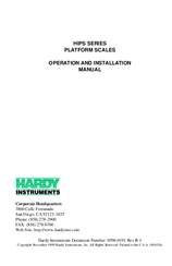 Hardy HIPS series Operating Instructions Manual