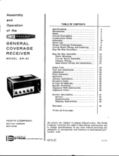 Heathkit gr-91 Assembly And Operation Manual