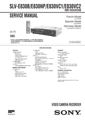 Sony SLV-E830VC1 Service Manual