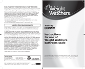 User manual Conair Weight Watchers WW711F (English - 12 pages)