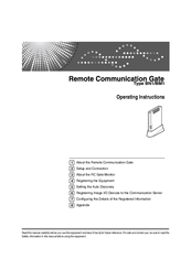 Ricoh Remote Communication Gate S Operator's Manual