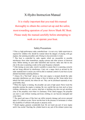 Arrow Shark X-Hydro Instruction Manual