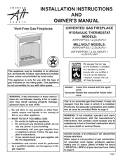 American Hearth AVFP24FP2 Series Installation Instructions And Owner's Manual