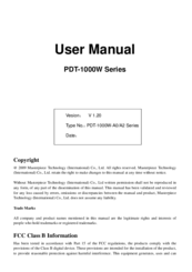 Masterpiece Technology PDT-1000W User Manual