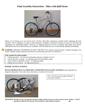 L.L.Bean bike Assembly Instructions Manual