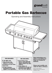 Grandhall Portable Gas Barbecue Operating And Assembly Instructions Manual