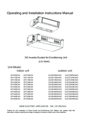 Gree Electric GFH09K3AI Operating And Installation Instruction Manual
