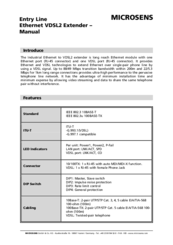 Microsens Entry Line Ethernet VDSL2 Extender Manual