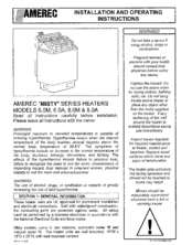 Amerec 6.0M Installation And Operating Instructions Manual
