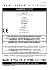 Baxi Fires Division 661 Anthem Owner's Manual