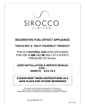 Sirocco REMOTE ECO 2 Installation & Service Manual