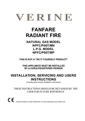 Verine NPFC/P00T/MP Installation, Servicing And User Instructions Manual