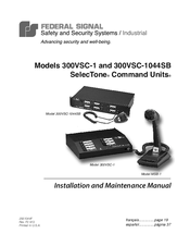 Federal Signal Corporation SelecTone 300VSC-1 Installation And Maintenance Manual