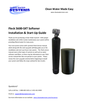 Clean Water Systems Fleck 5600-SXT Installation And Startup Manual