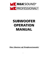 M&K Sound Professional Powered Subwoofer Operation Manual