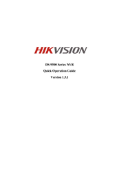 HIKVISION DS-9500 Series NVR Quick Operation Manual