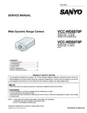 Sanyo VCC-WD8870P Service Manual