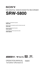 Sony HDCAM-SR SRW5800 Operation Manual