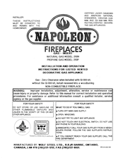 Napoleon 2113N Installation And Operation Manual